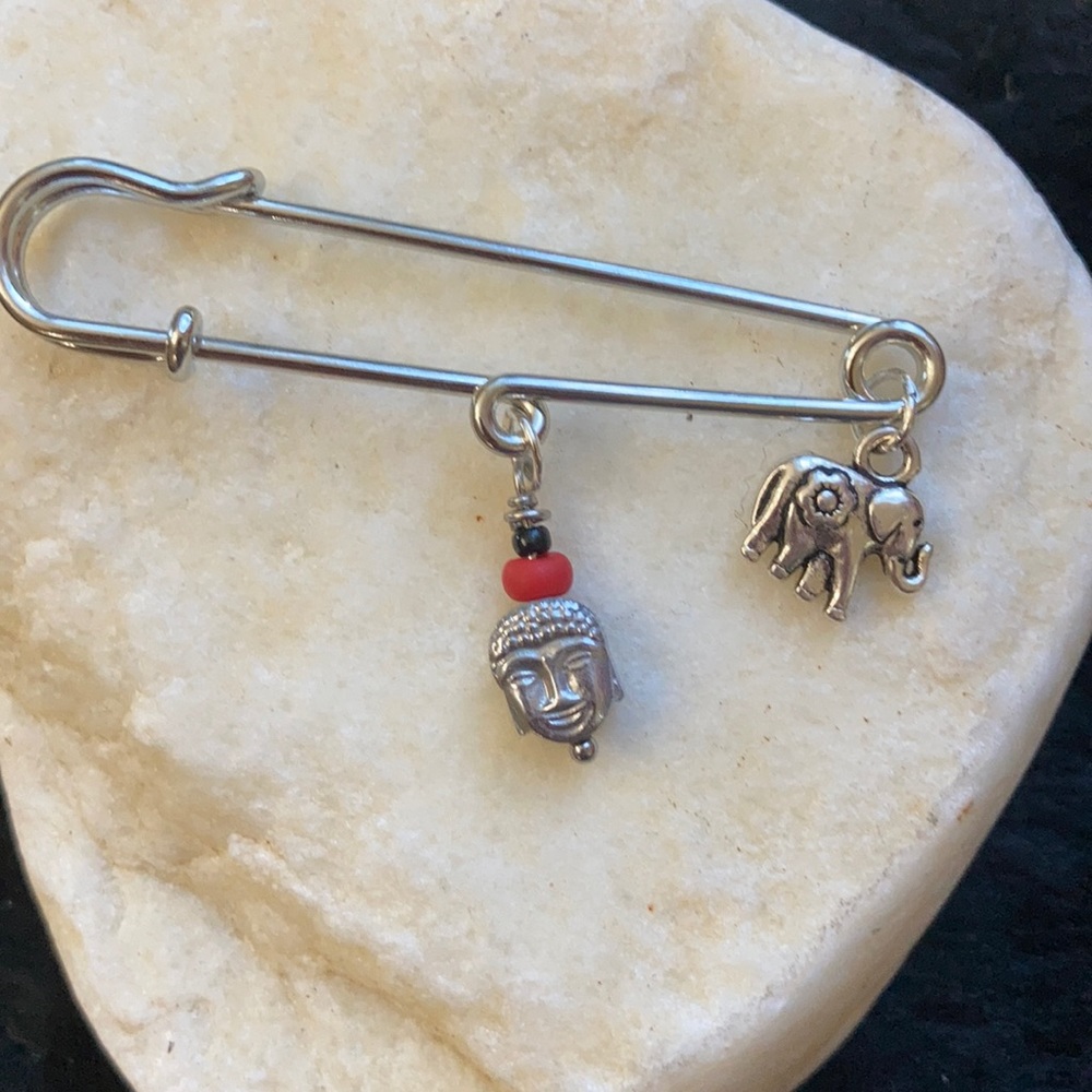 Buddha| Elephant Lucky Protection pin brooch - Picture 5 of 10